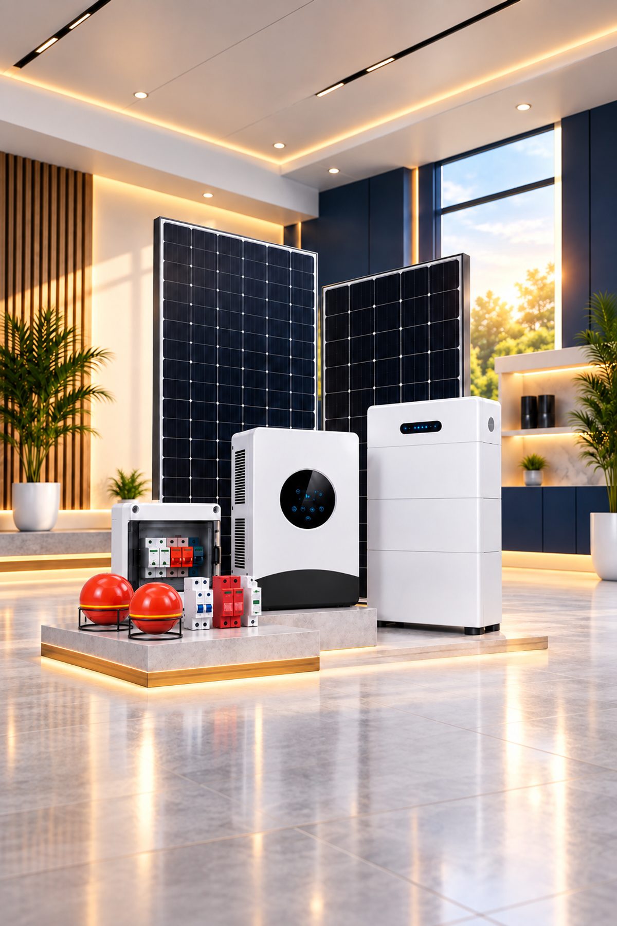 Solar equipment ready for dispatch in a Solar 360 showroom